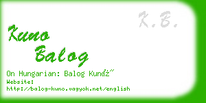 kuno balog business card